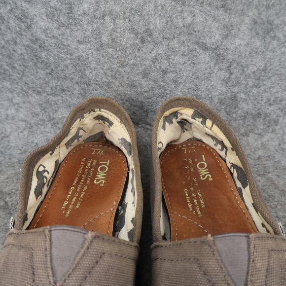 Toms Shoes Womens 7 Flats Slip On Alpargata Loafer Sneaker Casual Canvas Gray - Picture 3 of 11